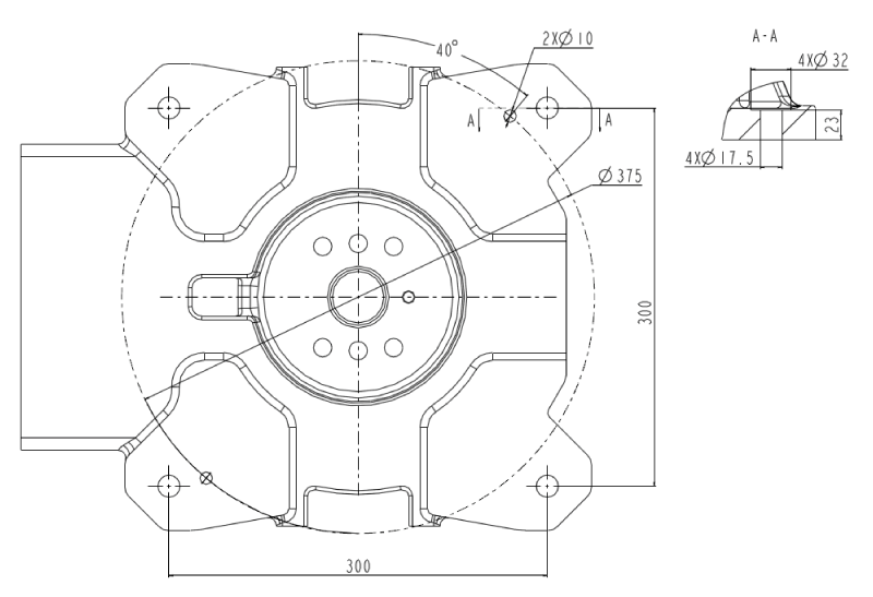 MOUNTING DIMENSION OF ROBOT BASE VBR6-1400H